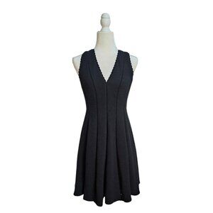 Rebecca Taylor sleeveless black mini textured knit dress size 8